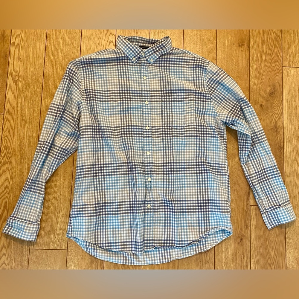 Rye XL Blue, White, Gray Plaid Long Sleeve Button-Down Shirt